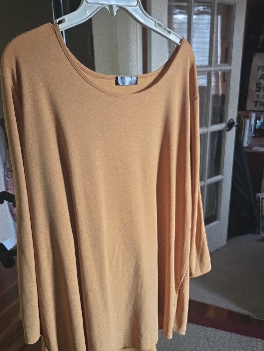 Women’s Mustard Long Sleeve Scoop Neck Top